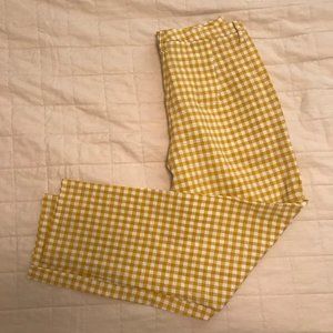 Nasty Gal White and Yellow Checked Pants